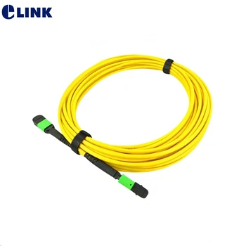 Оптични комутационни кабели MPO-MPO, Конектор тип B, Кръгъл кабел, Жълт, 1 м, 3 М, 5 м, с MTP, 8 живял, 3.0 мм, IL, 0,4 db, 12 живял