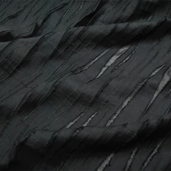 Широки черни и зелени вертикални ивици, Коприна рокля от памук и лен, плат за дрехи от коприна тутового копринени Рокли