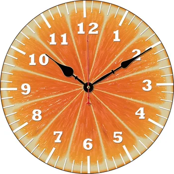 Плодови Оранжеви часове на поръчкови Кръгли Дигитални стенни часовници с Големи Безшумни Часовници Семейство Любители на Подаръци на Приятели Стенни Декорации за дома Спални