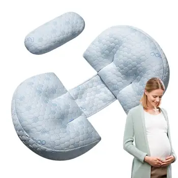 Възглавница за тяло при бременност, Поддържащи корема, удобна U-образна Ергономична възглавница за бременни, Аксесоари за бременни отстрани
