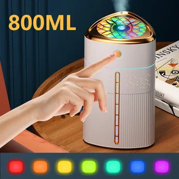 Аксесоари Овлажнител за въздух с обем 1000 МЛ с подсветка, USB Аромадиффузор за дома Аромадиффузор Масло Дифузор 7 цветни светлини