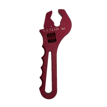 Регулируем гаечен гаечен ключ, Алуминий Гаечен ключ е Инструмент за инсталиране на маркуча Алуминиев Гаечен ключ AN3-AN16 - Червен