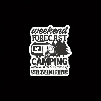 Автомобилни аксесоари Sticke rLECATI - Прогноза за Времето през Уикенда Camping S Забавни Стикери За Къмпинг Outdoor Camping S Прогноза за Времето през Уикенда Декор За Победа