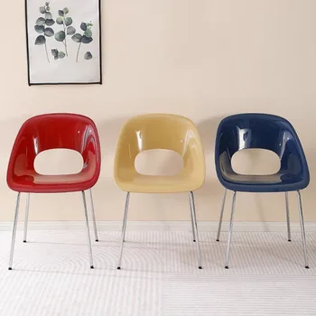 Трапезария стол в скандинавски стил за очакванията на Пластмасови Модерни дизайнерски офис столове Подови Жълти шезлонги, Мебели за всекидневна