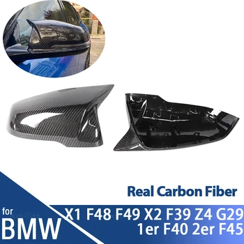 Истинските Черни Капачки на Страничните Огледала за Обратно виждане, изработени от Въглеродни Влакна за BMW 1 2 Серия F44 F40 Z4 G29 X1 F48 F49 X2 F39 Toyota Supra 2019-2023