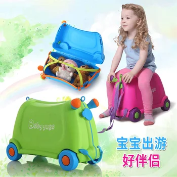 Детски куфар на колела Пътна кутия за багаж Детски калъф за съхранение кутия за детски играчки, скъпа ръчния багаж бебешки аксесоари