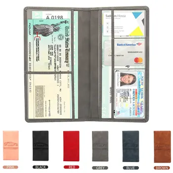 Ултратънък притежател на шофьорска книжка от изкуствена кожа калъф за шофьорска книжка, чанта за документи за самоличност, домашно калъф за документи за управление на автомобил, папка-портфейл Унисекс