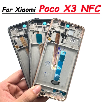 Нова Метална Средната Рамка За Xiaomi Poco X3 Глобалната Версия на NFC Задния Капак на Отделението за батерията Заден Корпус Средната Рамка Bezel Ремонт на Плоча