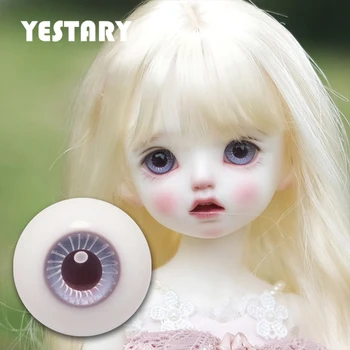 Аксесоари за кукли YESTARY BJD Очите за детски играчки, Стъклени Очи 12//14/ 16 мм Цветни блестящи очи за кукли Занаяти 1/6 1/4 Очната ябълка кукли със собствените си ръце