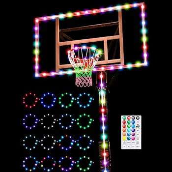 Баскетболна мрежа с led подсветка на баскетбольном джантата, 16 цвята нежна на уличната мрежа-обръч и дистанционно управление за спортни совалка