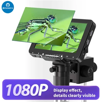 LP050 5-инчов 1080P IPS Дигитален Микроскоп 500X 1000X С Непрекъснатото Увеличение, HDMI, Стерео Микроскоп, Камера за Видео с HD Екран