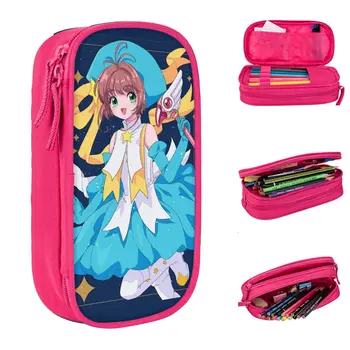 Cardcaptor Sakura Midnight Lady Pen Box Двуслойни молив случай Голям капацитет За Детски Моливи-Изненада Подарък За
