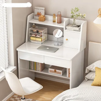 AOLIVIYA Настолен компютър маса, скрин за спалня, Работно бюро, Домашен студентски desk, Правоъгълно бюро с рафт за книги