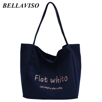 BellaViso Дамски Холщовая чанта-тоут цвят Каки, Дамски Ежедневни Голямата Голям Преносима чанта С писмото принтом Shopper City, Чанти за рамо BLCB-34