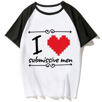 i Love Submissive Мъжки t-shirt, дамски летни забавни дизайнерски тениски, дрехи в стил харадзюку за момичета