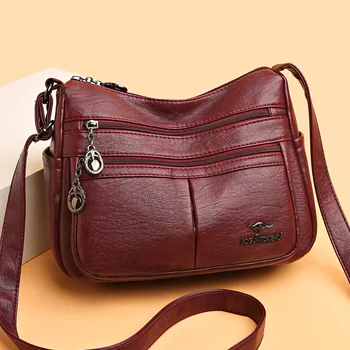 Нова мода проста чанта от мека изкуствена кожа с появата на кант, голямо голям е лека чанта за през рамо, многокамерная мамина чанта през рамо