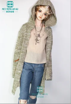 Облекло за кукли BJD 65-75 см, модерен жилетка, дънкови панталони, риза, hoody с качулка, дълго палто