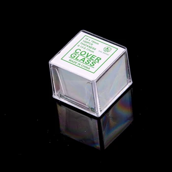 100 Бр Прозрачни квадратни стъклени предметни стъкла Покровные стъкла за микроскоп Оптичен инструмент Тампон за микроскоп