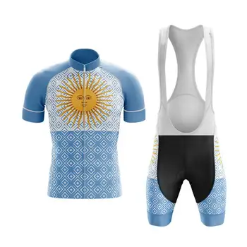2023 Новото име на отбора на Аржентина на поръчка A2-Мъжка велосипедна фланелка и анцуг, къси панталони Костюм