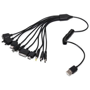 Универсална многофункционална игра за мобилен телефон 10 в 1, USB-кабел за зареждане, зарядно устройство, аксесоари за телефони, кабел за зарядно устройство