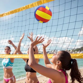 Плажен волейбол е Изработен от действително нетоксичен еластичен PVC Без мирис Вкусно плавателни съдове За волейбол на открито и закрито