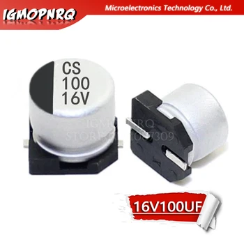 10шт Електролитни кондензатори 16v100uf 6.3 *5.4 мм алуминий SMD електролитни кондензатори 100uf 16v