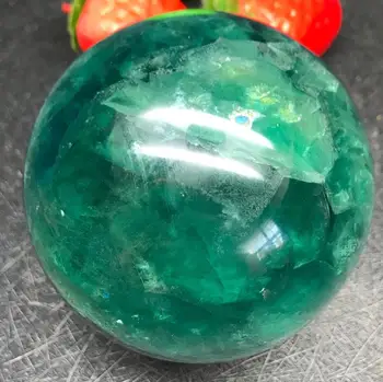 50 мм натурален зелен флюоритовый Кварцов Кристал, Лечебен топка