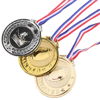 3шт Декоративна медал за спортна игра, подвесная медал, Кръгла медал медал с лента