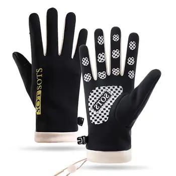 1 чифт женски зимни ръкавици, модерни и удобни ветроупорен ръкавици за сензорен екран за спорт на открито