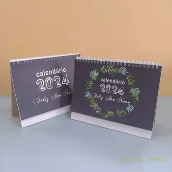 Бразилски настолен календар в 2024 година за офис работници и студенти за ежедневно планиране, календари, големи месечни бележки