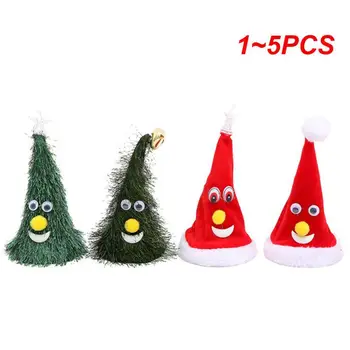 1 ~ 5ШТ Електрическа Коледна шапка, плюшен играчки, играчки за деца, подарък, пеенето светещи люлка, Коледни шапки и за украса на Коледната елха