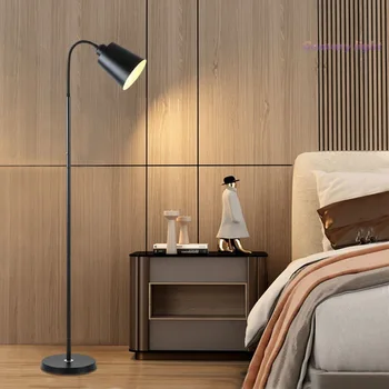 Под лампа от ковано желязо за хола, спалня, Креативни прикроватной лампи, модерен минималистичного кабинет, led вертикални торшера
