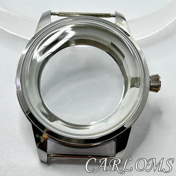 40 мм Сребрист Корпус Часа От неръждаема Стомана Arch Glass Подходящ За NH34 NH35 NH36 4R35 4R36 NH70 NH72 Механизъм за самостоятелно ликвидация