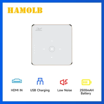 HAMOLB HA12 Ултра Мини Преносим Проектор С Поддръжка на HD 1080p LED DLP Акумулаторна Пикопроектор 100 
