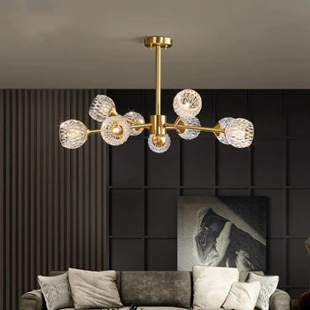 Луксозен стъклен окачен лампа BOSSEN Scandinavian light за всекидневна, декориране на бар, led окачен тавана лампа.