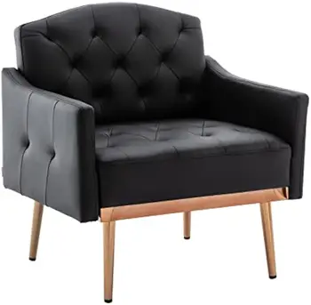 Акцентное стол от Изкуствена Кожа с Подлакътници за Дневна, Модерно Одноместное стол-диван с Кичурите