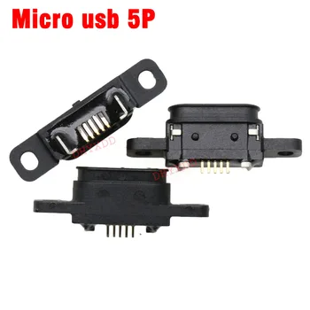 2-30ШТ Micro USB 5pin Конектор За Зареждане, Докинг Порт 5 ПЕНСА IP67 Водоустойчив Конектор-Розетка С Отвор За винта