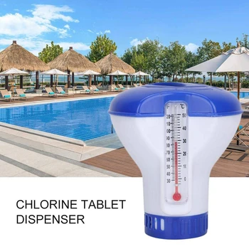 Плаващи таблетки за басейн, Дезинфицирующая кутия с термометър, Автоматичен опаковка на лекарства, Аксесоари за дезинфекция на плаващ басейн