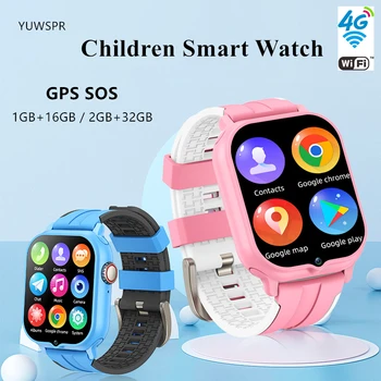 Нови Детски Смарт Часовник 2 + 32 GB GPS Паунда Wi-Fi Местоположение Мониторинг на Сърдечната Честота на Видео SOS Повикване 4G SIM Телефон Smartwatch за Деца T9