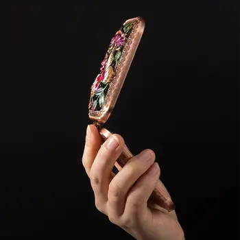 Луксозно Винтажное огледало в европейски стил от с сплав с терен за момичета, Компактно карманное Двустранно Козметично Увеличително огледало за грим в подарък