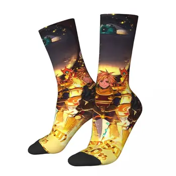 Хип-хоп Реколта чорапи на 20-та ГОДИШНИНА от Унисекс Golden Sun Street Style с принтом Забавна новости Happy Crew Sock Подарък за момчета
