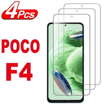 4шт Защитно Стъкло HD Екран Xiaomi Poco F4 F3 GT X3 Pro X3 NFC Poco C65 M3 M4 Pro X4 4G Закалено Стъкло