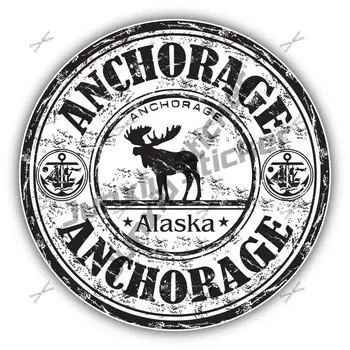 Туристическа марка Anchorage City Alaska, стикер за автомобил, забавни декорации за снимки, външна стикер, vinyl стикер за автомобил, камион, микробус
