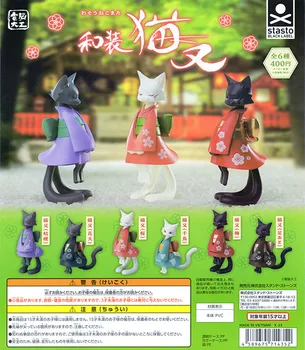 Статуетка Stasto stand stone capsule toys Kimono Nekomata сладък kawaii кити носете Сакура красива рокля gashapon фигура