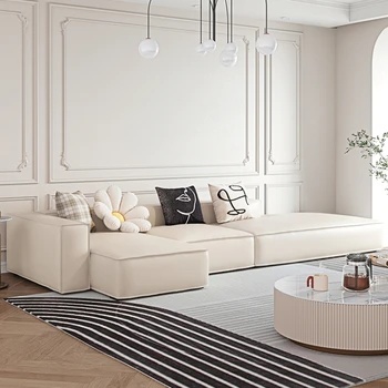 Френски лесен луксозен диван от тофу, малък диван, силиконов кожен диван за хол