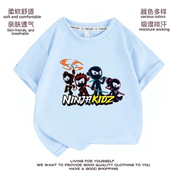 Ninja Kidz B / Детски дрехи, Памучни Тениски с къс ръкав, Детски Hoody с герои от анимационни филми, Наградата на Върховете, Дрехи за момчета и момичета