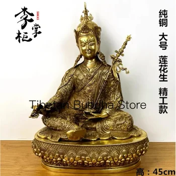 45 см Тибетско-непальская езотерични статуетка на Буда, изработени от чиста мед с lotus и фъстъци