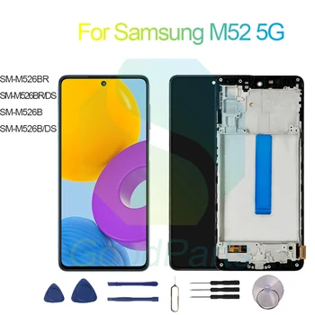 За Samsung M52 Подмяна на екрана на Дисплея 2400*1080 SM-M526BR/DS, SM-M526B, SM-M526B/DS M52 LCD сензорен цифров преобразувател в събирането на