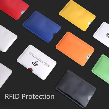 10шт Прост Случаен Цвят RFID Защитно покритие карта Сгъсти Материал от фолио Банкова карта Предотвратява Кражба на Салфетки Ръкав за карта