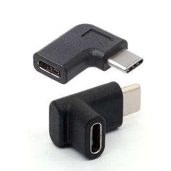 Аксесоари от 2 теми: 1 бр Правоъгълен адаптер конвертор USB 3.1 и 1 бр 90-Градусов адаптер Type C, USB конектор 3.1 Type-C